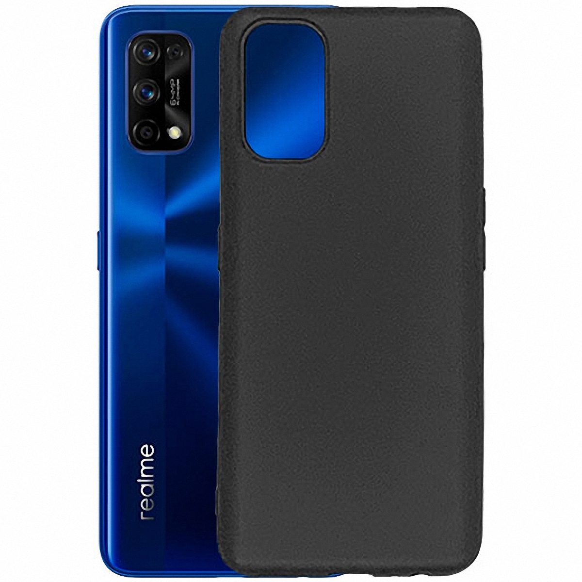 Заказать черный силиконовый чехол для Realme 7 Pro soft-touch