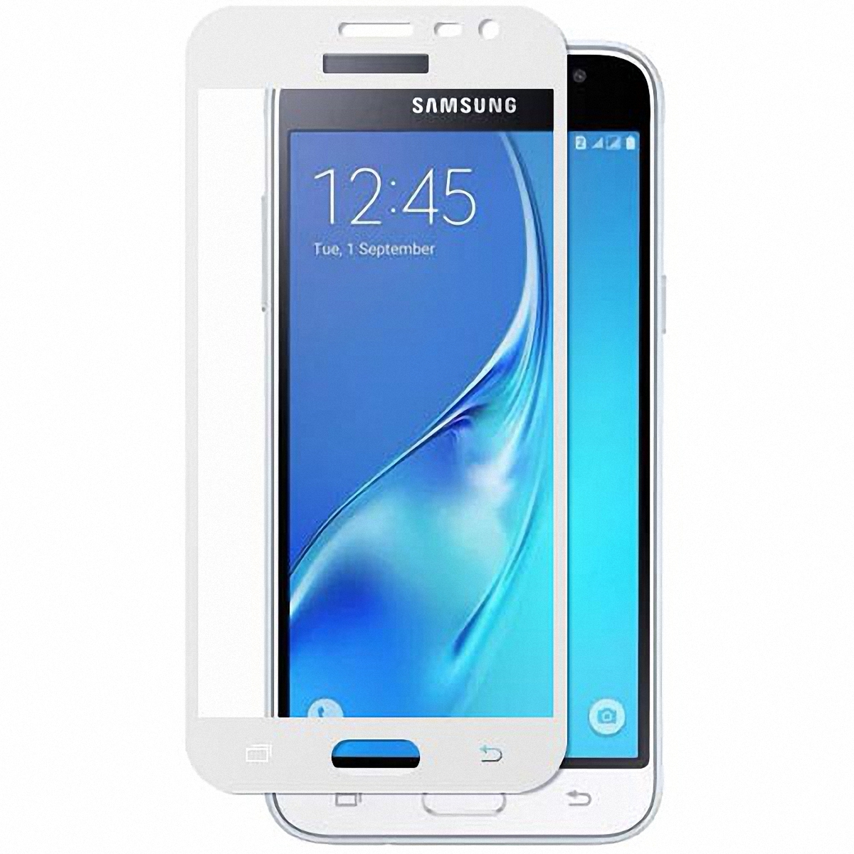 Samsung Galaxy J3 (2016) SM-J320 защитное стекло с белой рамкой  полноразмерное цена