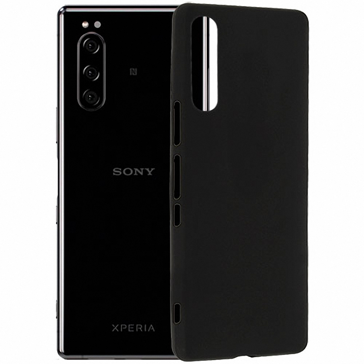 Черный силиконовый чехол для Sony Xperia 5 купить без предоплаты