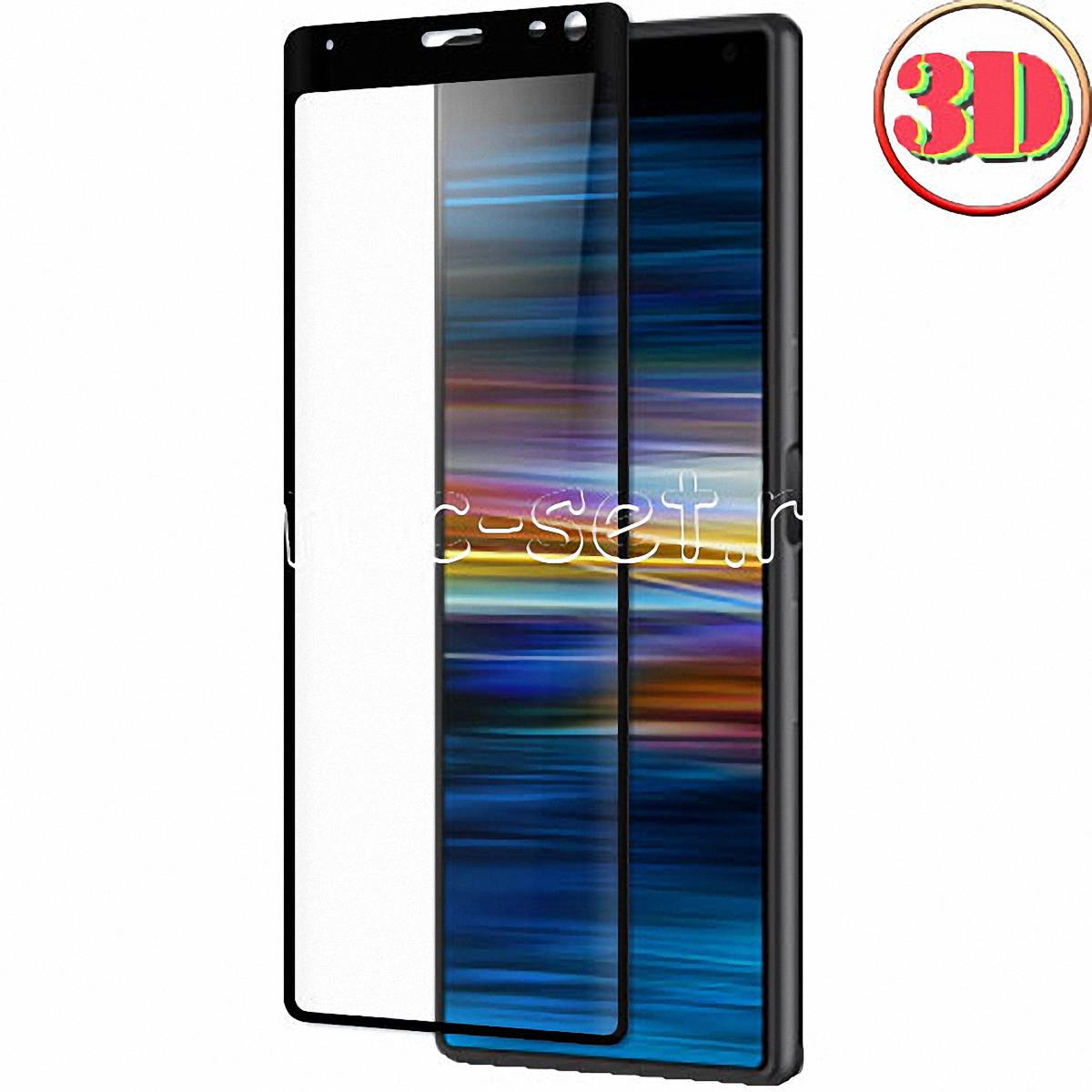 Sony Xperia 10 Plus 3D защитное стекло с черной рамкой изогнутое