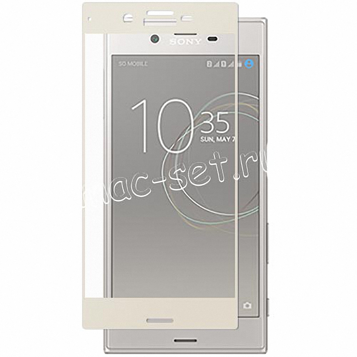 Sony Xperia XZs Dual купить защитное стекло с серебристой рамкой Red Line