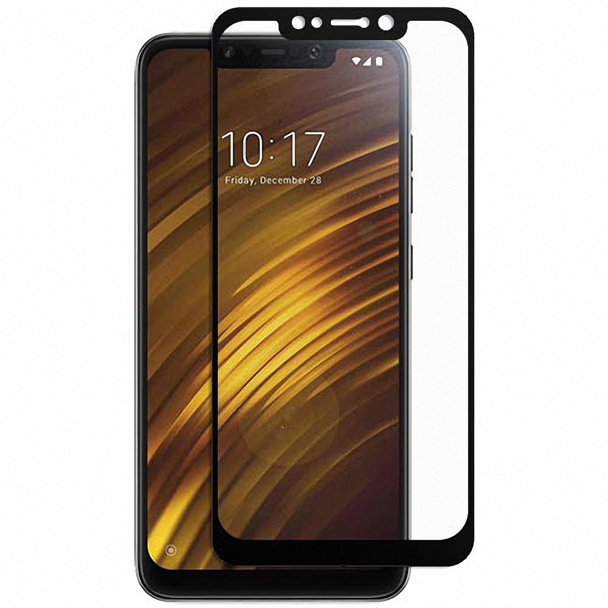 Защитное стекло на Xiaomi Pocophone F1 Full Screen полноразмерное черное  купить